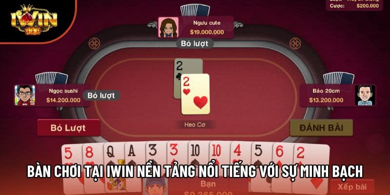 Bàn chơi tại Iwin nền tảng nổi tiếng với sự minh bạch