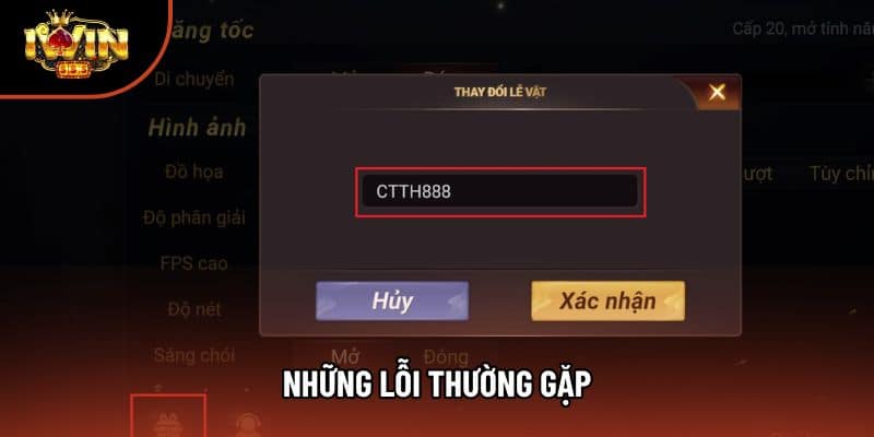 Những lỗi thường gặp