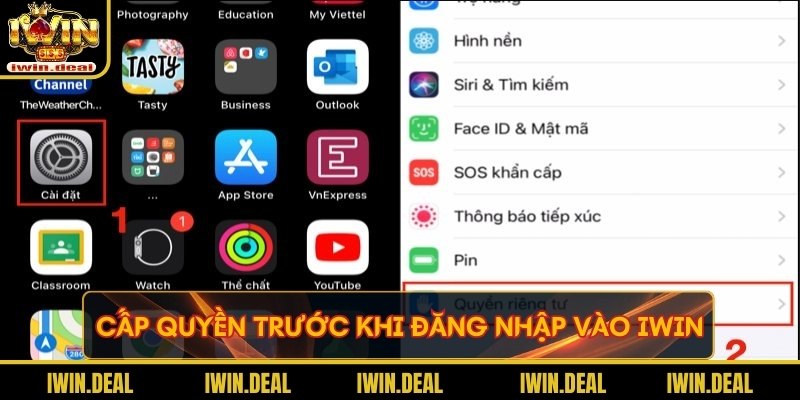 Bạn cần phải cấp quyền trước khi đăng nhập vào Iwin