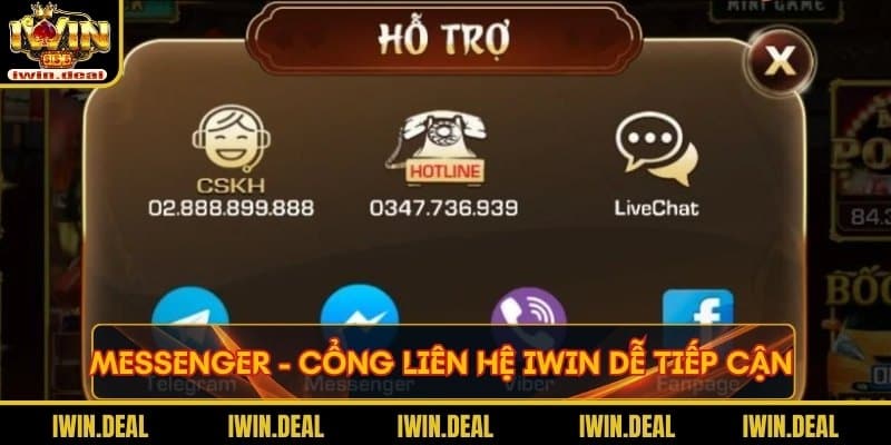 Messenger - Cổng liên hệ Iwin dễ tiếp cận
