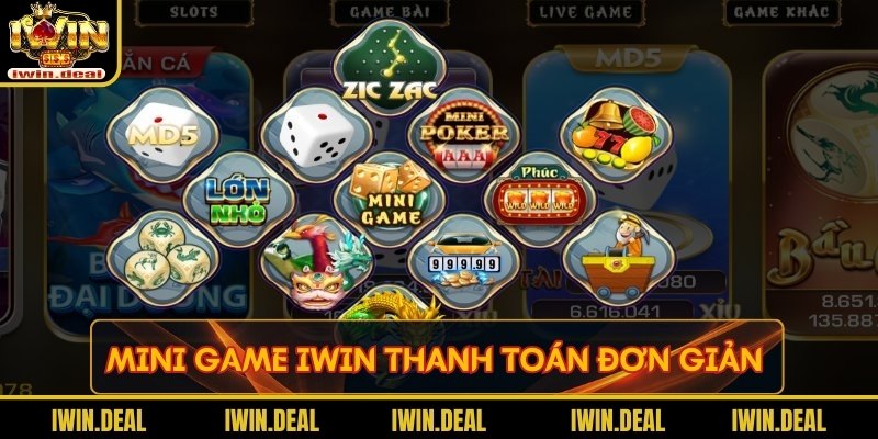 Mini game Iwin thanh toán đơn giản 